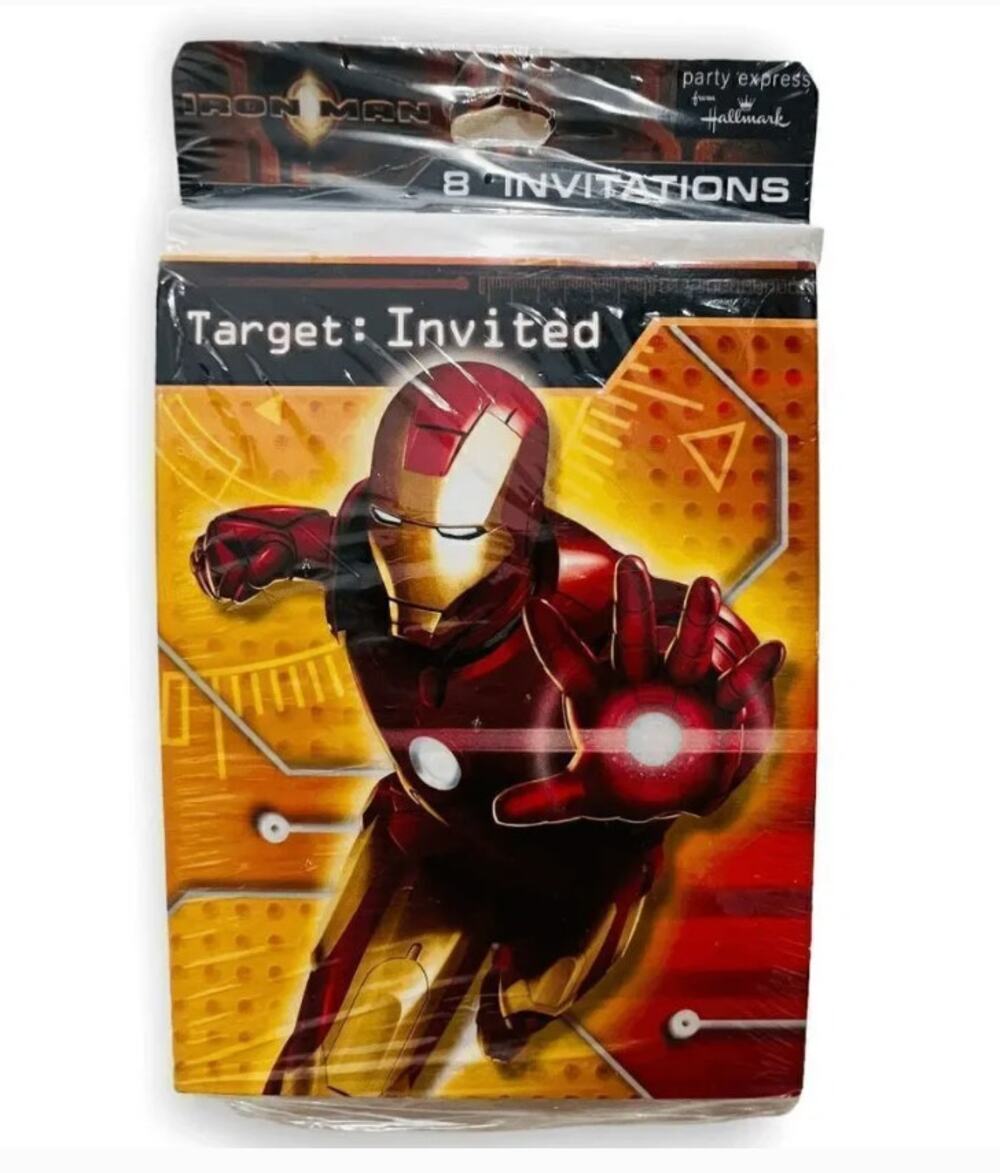 Hallmark Iron Man 2 Birthday Party Invitations Marvel‎ Sealed 8 Pack 2008 Target